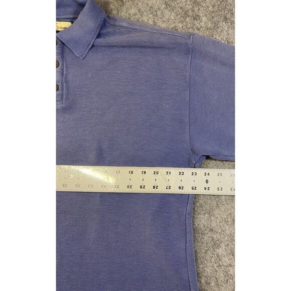 Tommy Bahama Shirt Mens Large Blue Silk Blend Polo Ribbed Golf Outdoor - Picture 3 of 10